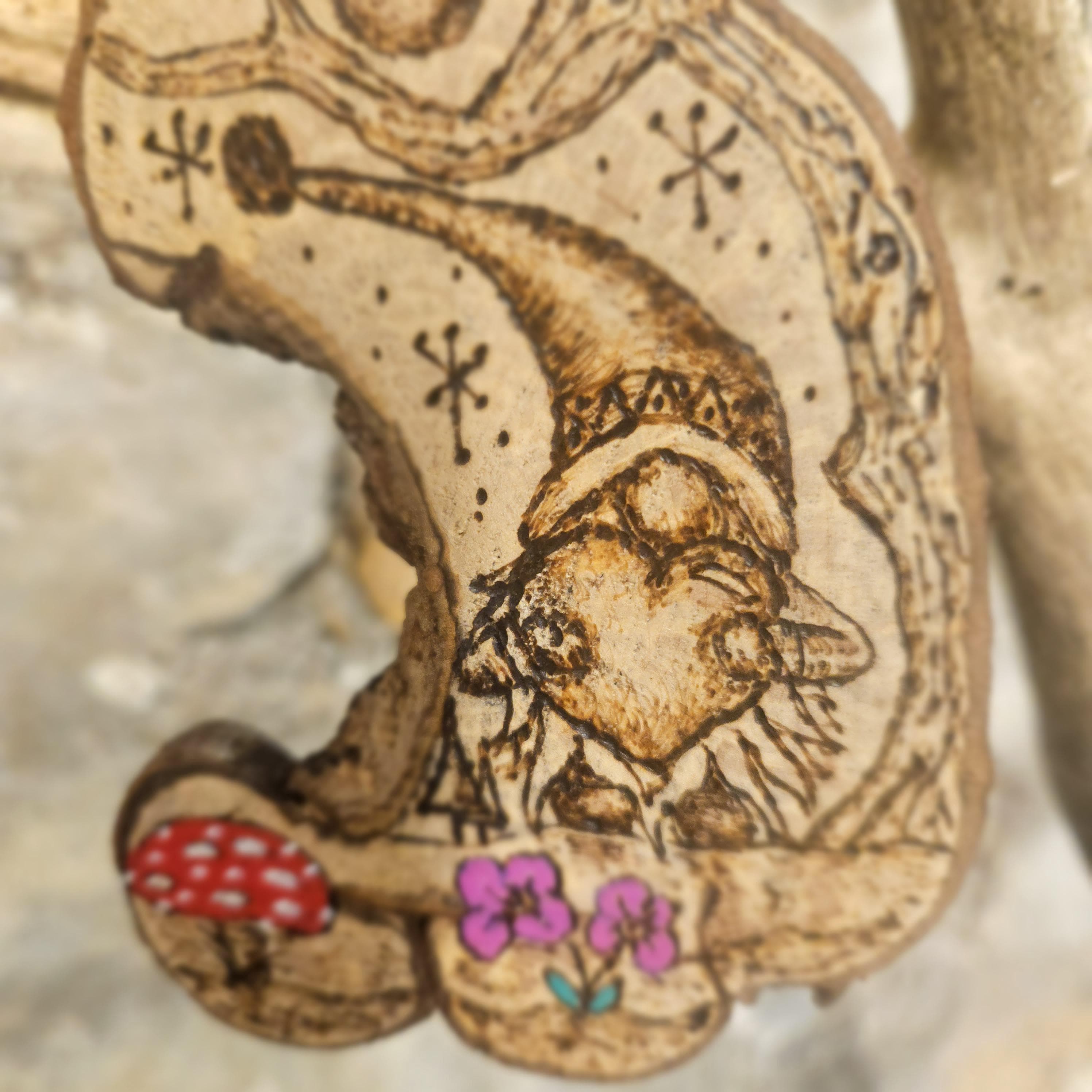 Hazel Wood Keepsake: Woodland Gonk with Heart, Hazel, Hazel, made in Wotton-under-Edge, Gloucestershire, by Bough & Burrow - View 2