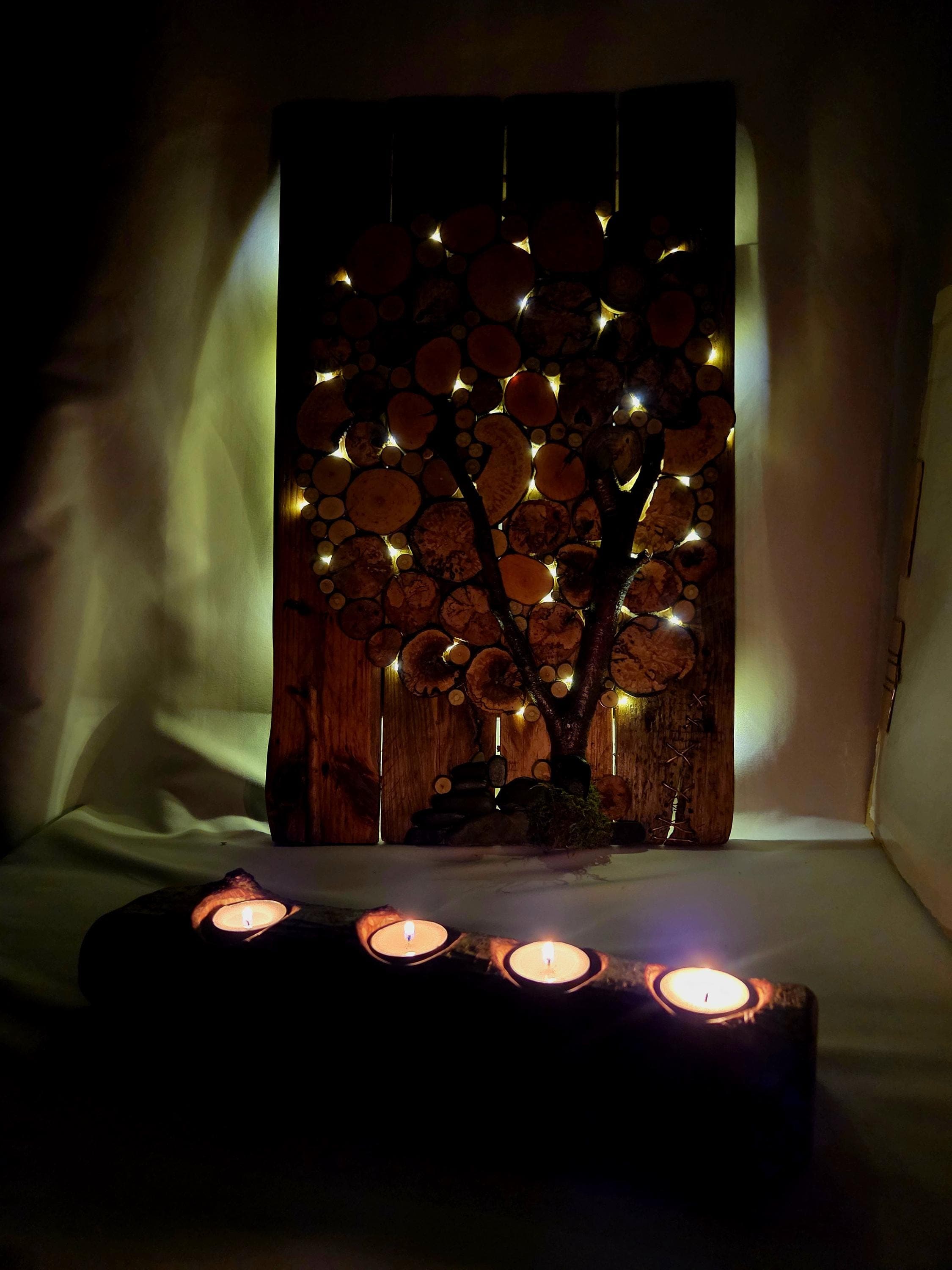 Rustic Wood Slice Wall Art, made in Wotton-under-Edge, Gloucestershire, by Bough & Burrow - View 3