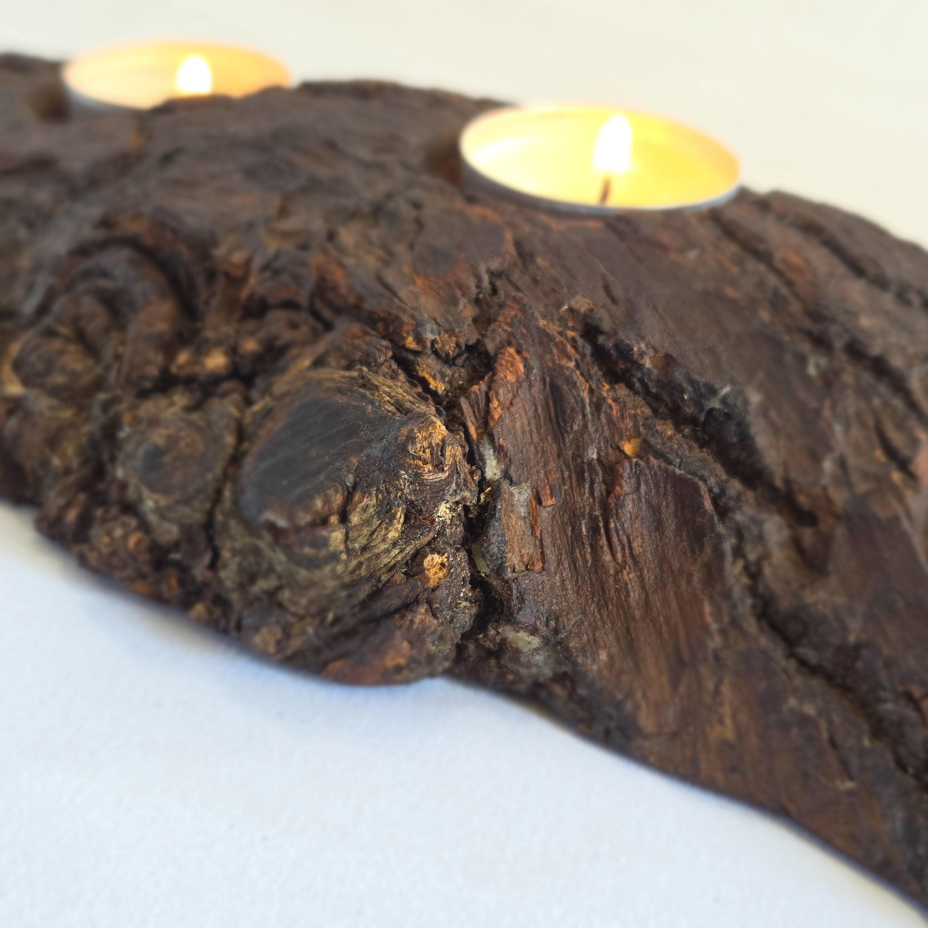 Storm-Fallen Oak 3 Tealight Holder, made in Wotton-under-Edge, Gloucestershire, by Bough & Burrow - View 7