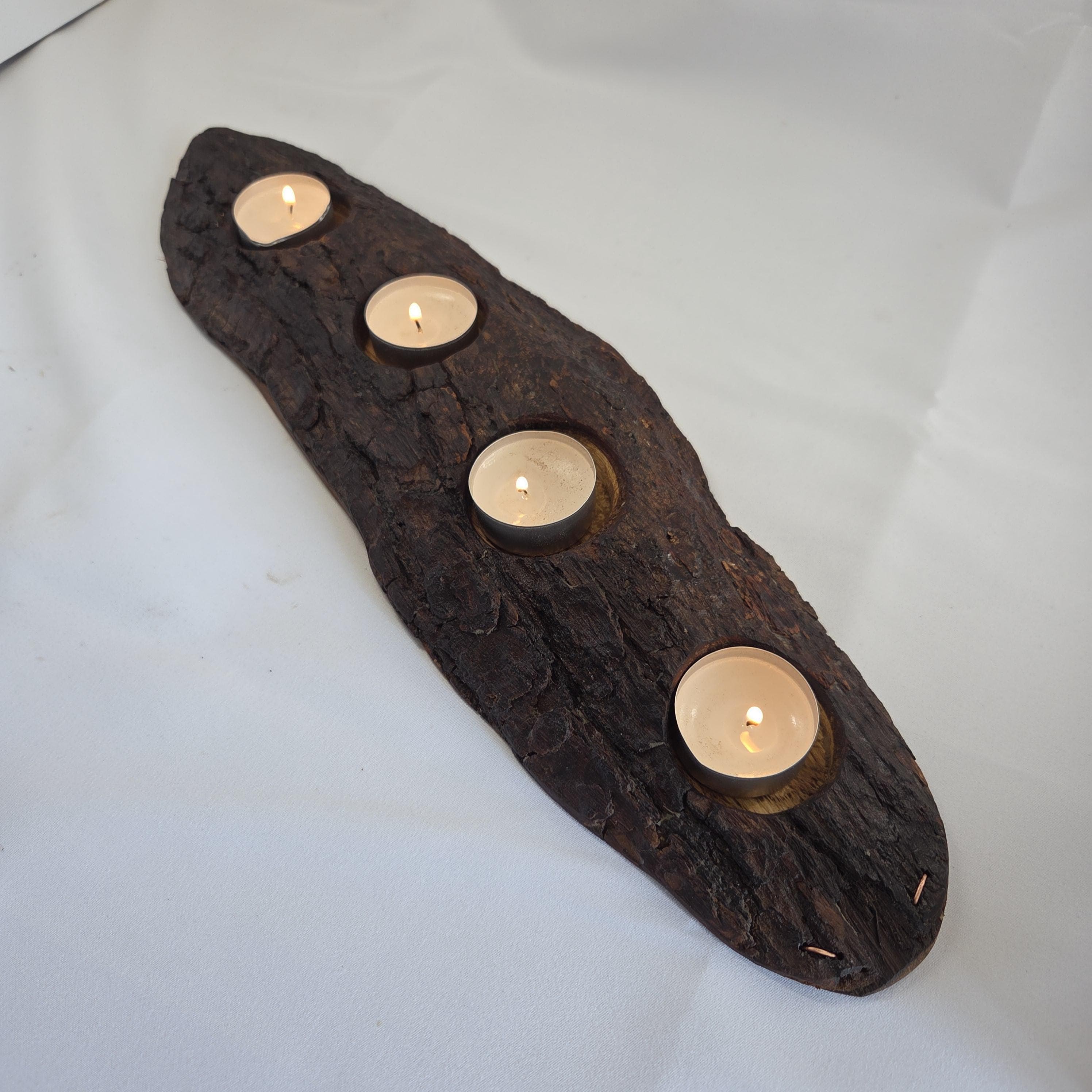 Storm-Fallen Oak 4 Tealight Holder, made in Wotton-under-Edge, Gloucestershire, by Bough & Burrow - View 4