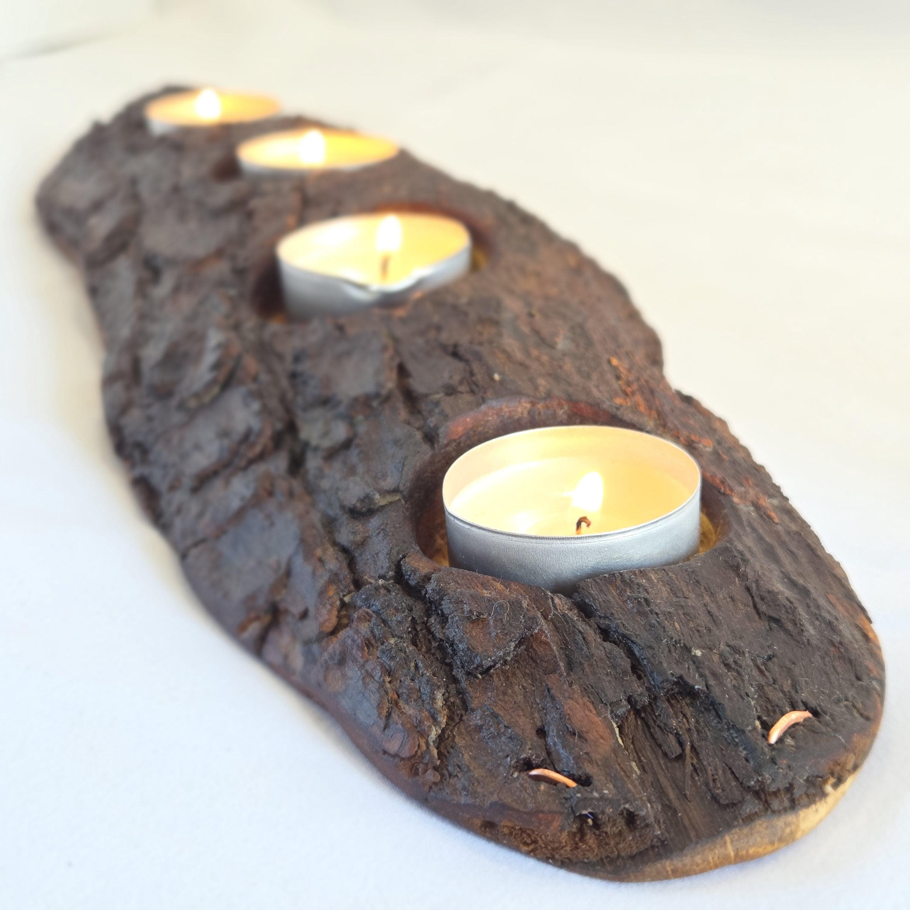 Storm-Fallen Oak 4 Tealight Holder, made in Wotton-under-Edge, Gloucestershire, by Bough & Burrow - View 7