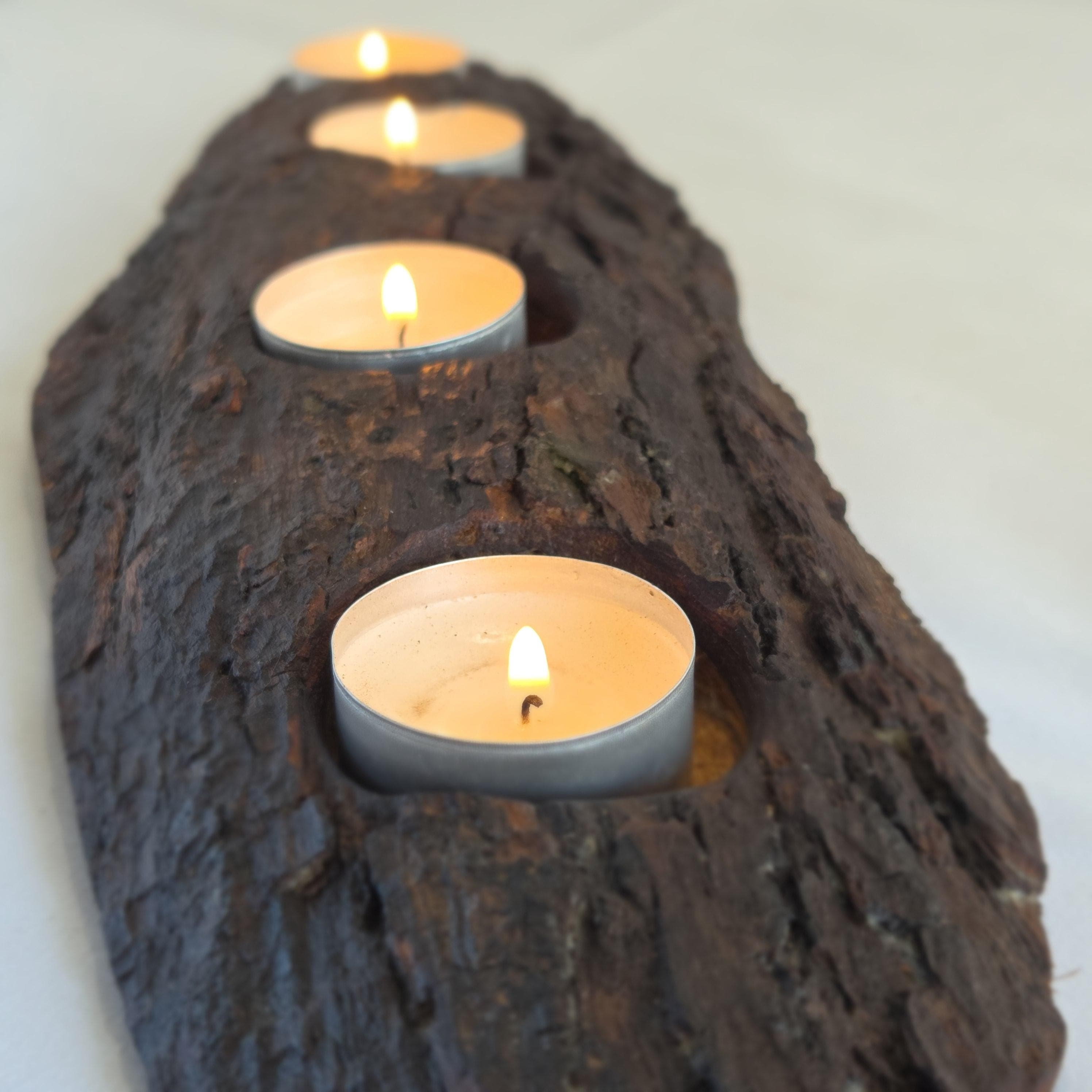 Storm-Fallen Oak 4 Tealight Holder, made in Wotton-under-Edge, Gloucestershire, by Bough & Burrow - View 2