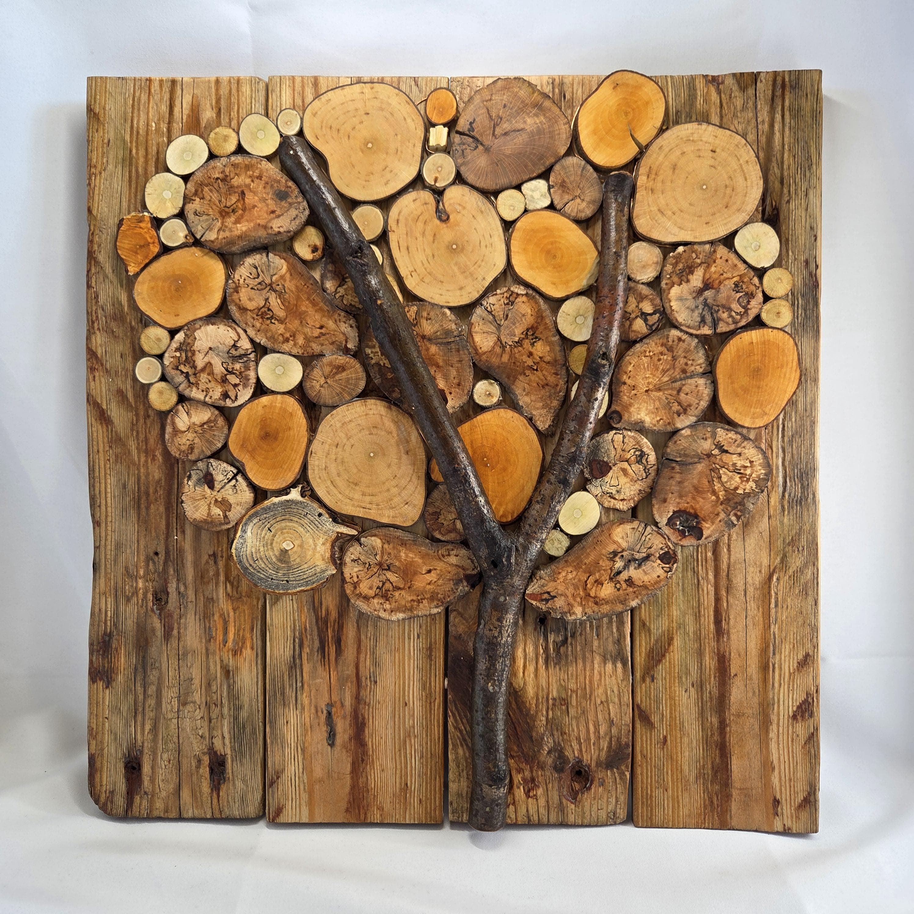 Rustic Wood Slice Wall Art, made in Wotton-under-Edge, Gloucestershire, by Bough & Burrow
