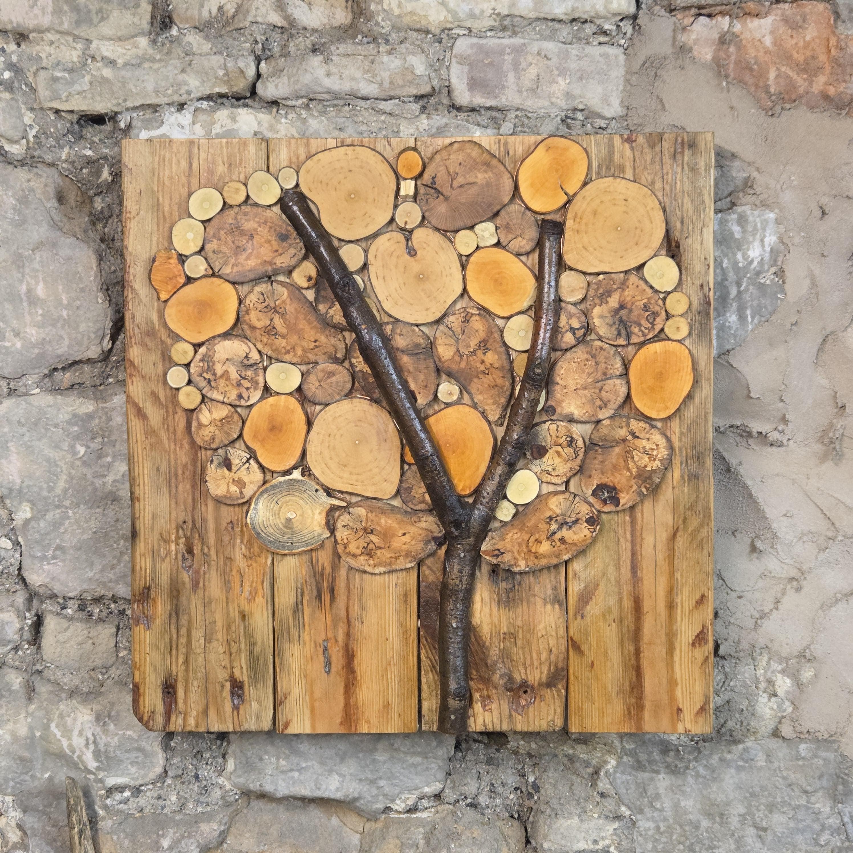 Rustic Wood Slice Wall Art, made in Wotton-under-Edge, Gloucestershire, by Bough & Burrow - View 2