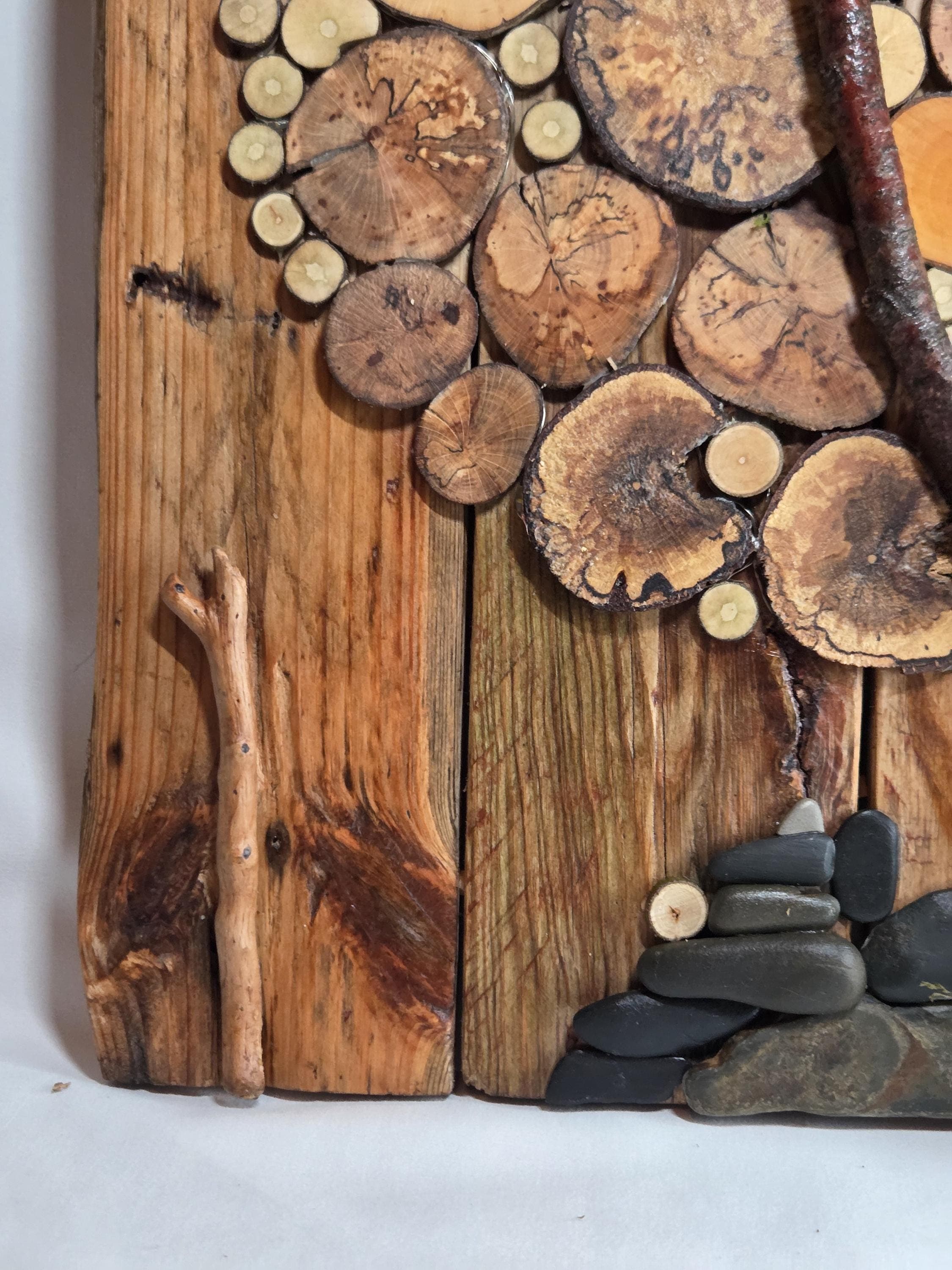 Rustic Wood Slice Wall Art, made in Wotton-under-Edge, Gloucestershire, by Bough & Burrow - View 5