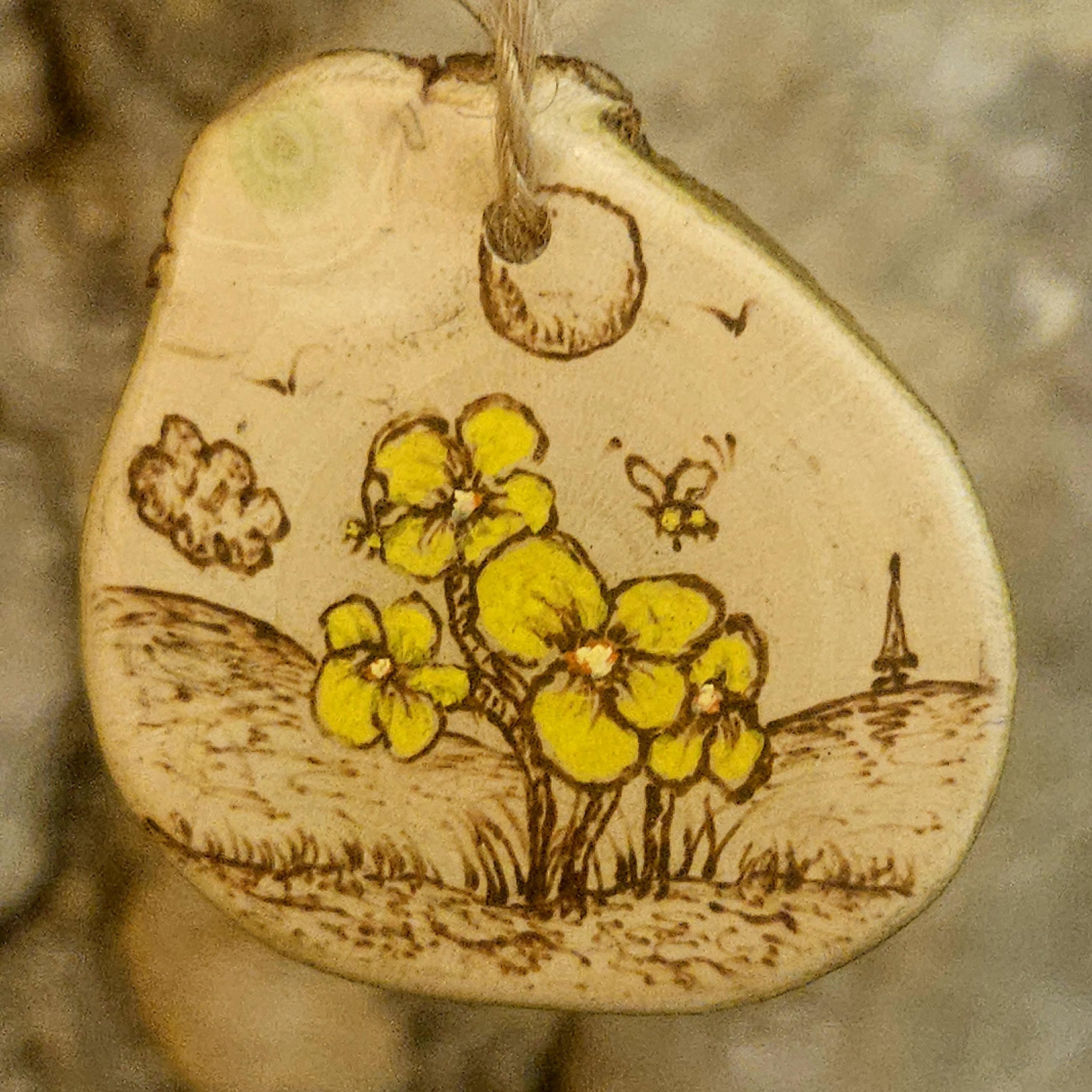 Whimsical Wooden Ornament Spring Flowers Landscape Ideal Mother's Day Gift, made in Wotton-under-Edge, Gloucestershire, by Bough & Burrow