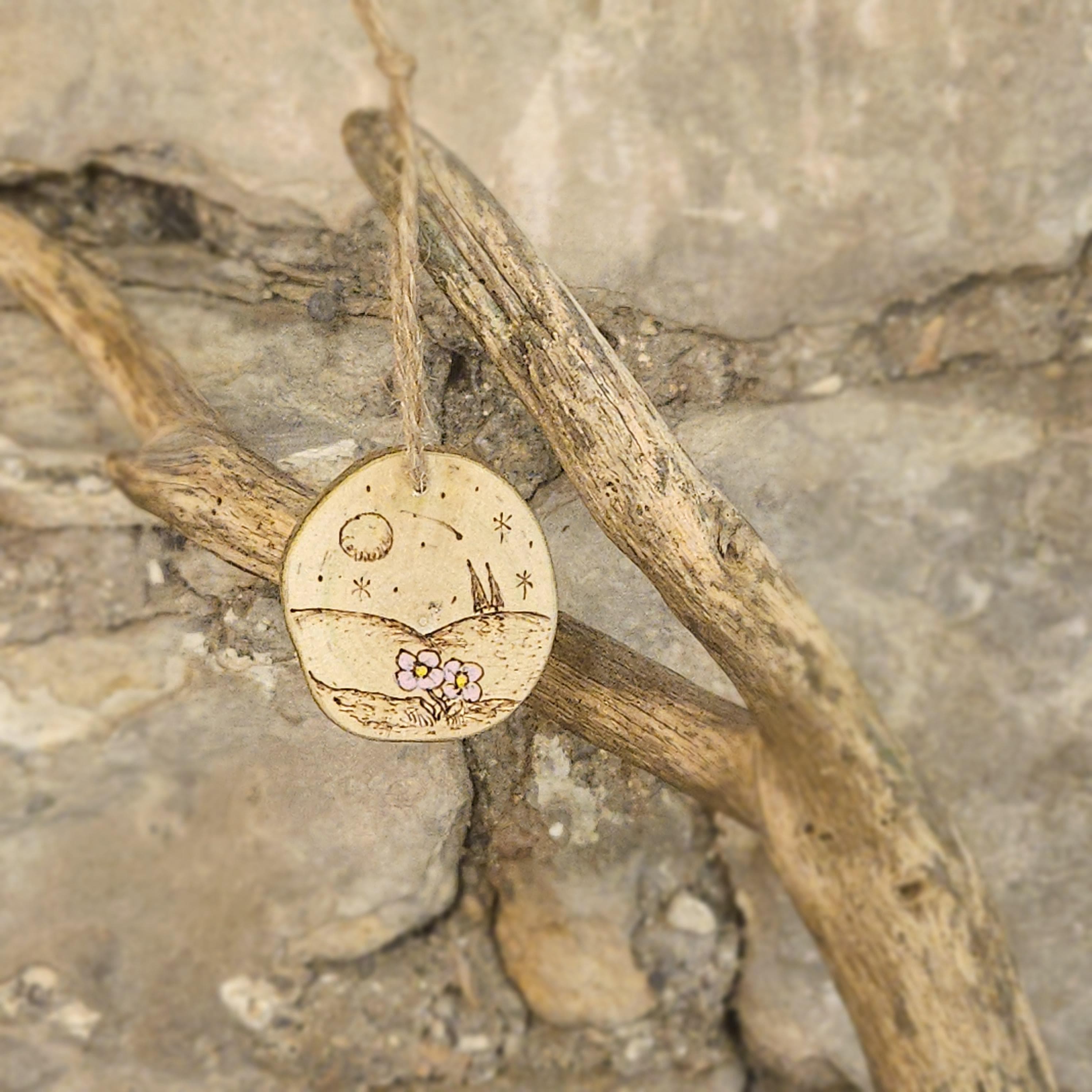 Mother's Day Gnome & Flowers Wooden Ornament with Landscape with Flowers, made in Wotton-under-Edge, Gloucestershire, by Bough & Burrow - View 5