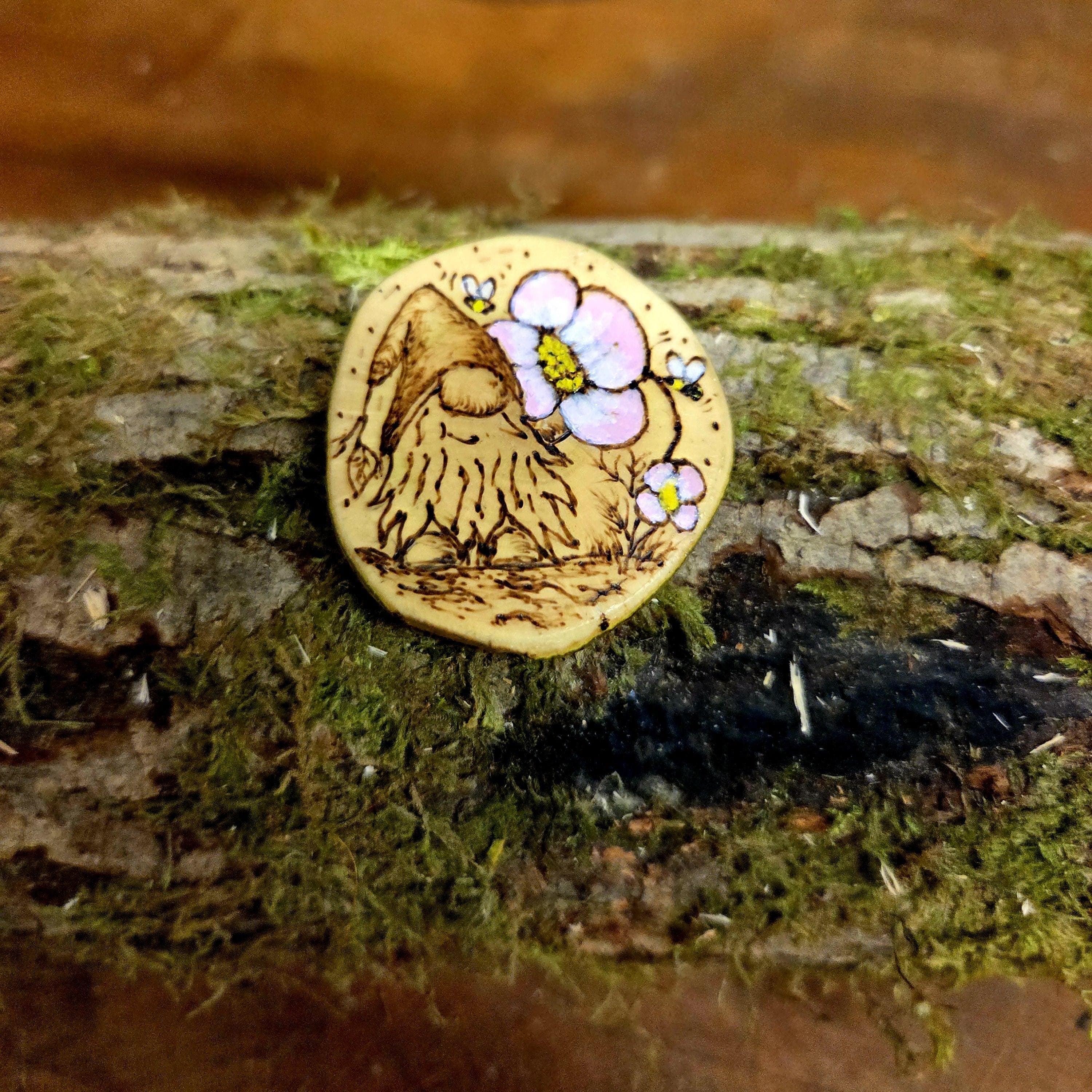 Hazel Wood Keepsake: Gonk Smelling Pink Flowers, Hazel, made in Wotton-under-Edge, Gloucestershire, by Bough & Burrow