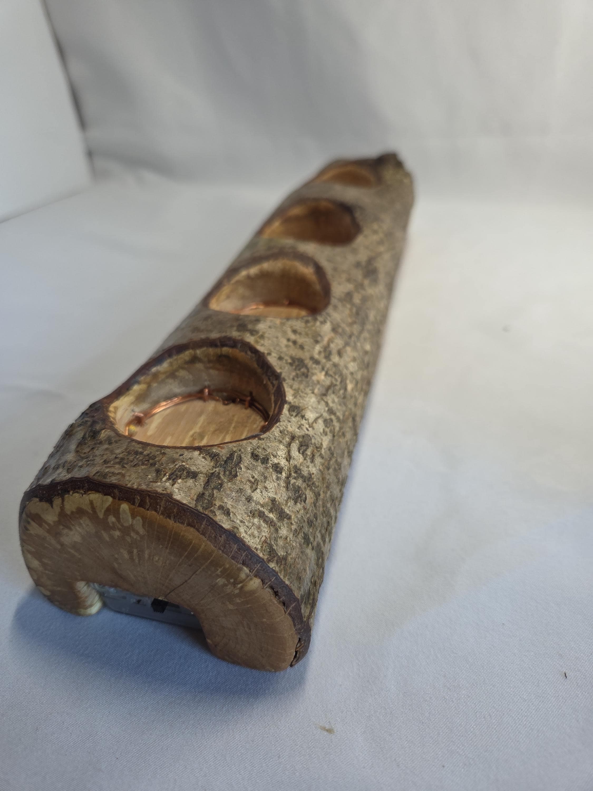 Rustic Tealight Holder with Fairy Lights, made in Wotton-under-Edge, Gloucestershire, by Bough & Burrow - View 5