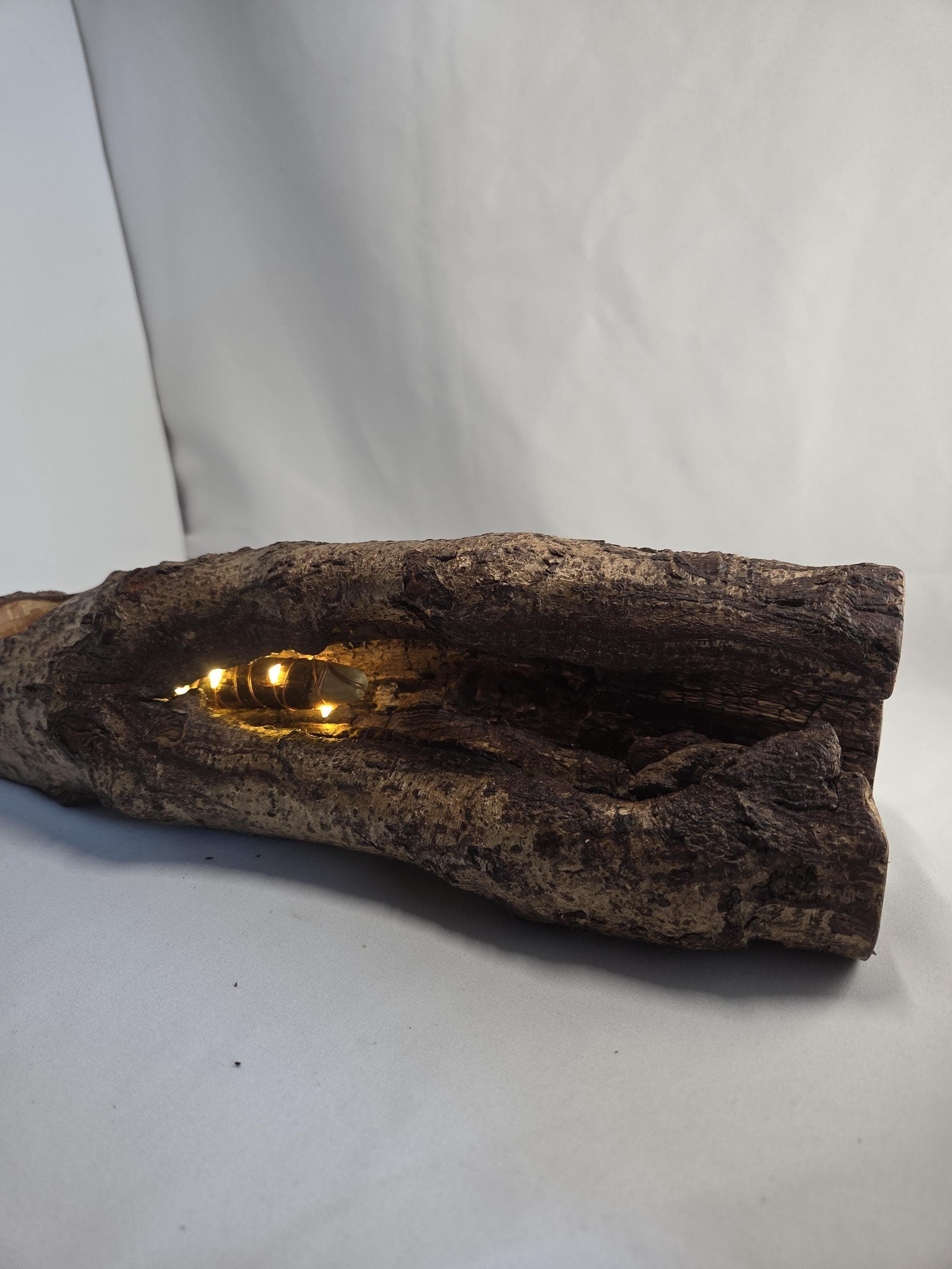 Tealight Holder with Fairy Lights , Hazel, made in Wotton-under-Edge, Gloucestershire, by Bough & Burrow - View 4