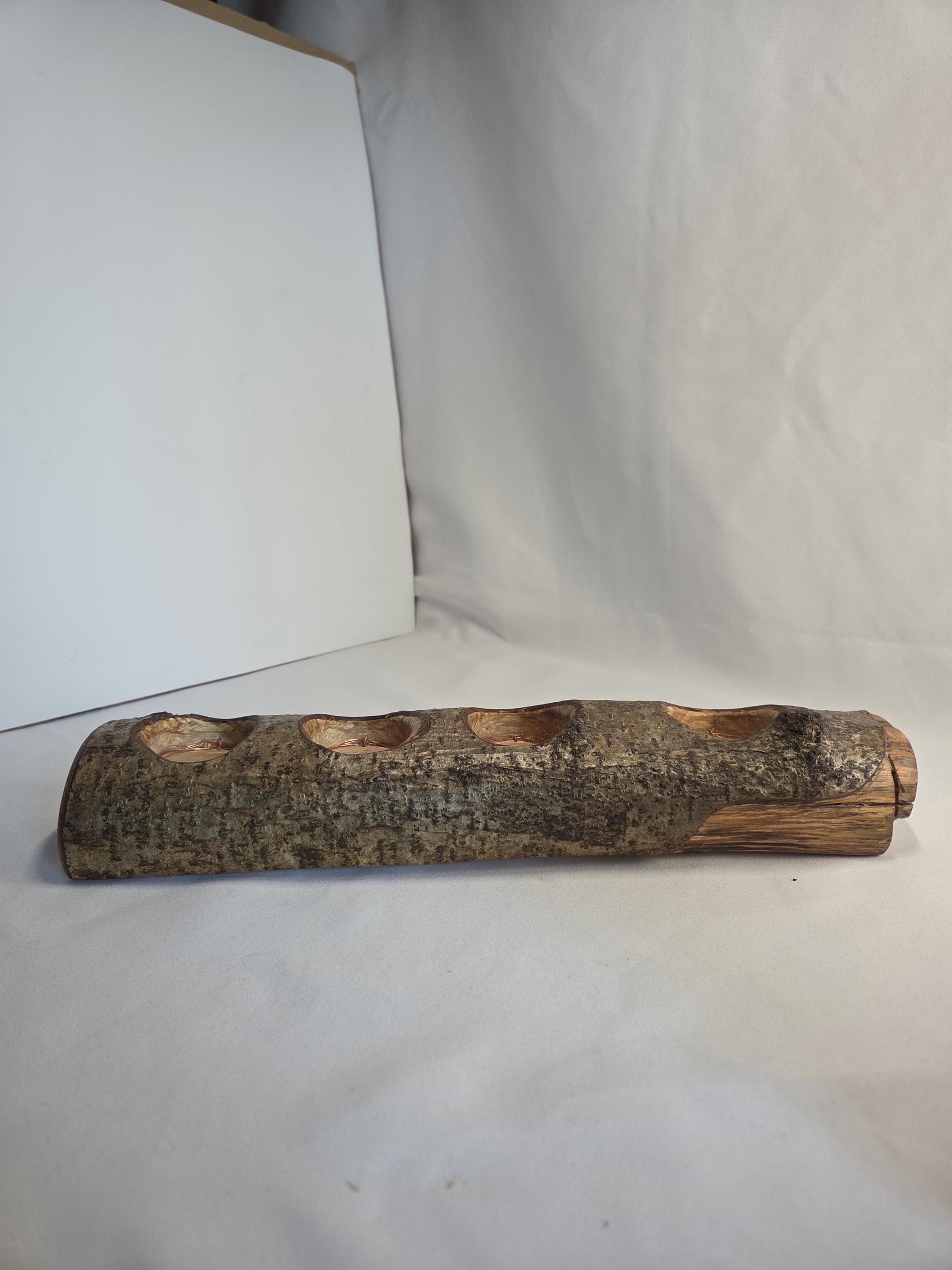 Rustic Tealight Holder with Fairy Lights, made in Wotton-under-Edge, Gloucestershire, by Bough & Burrow - View 6