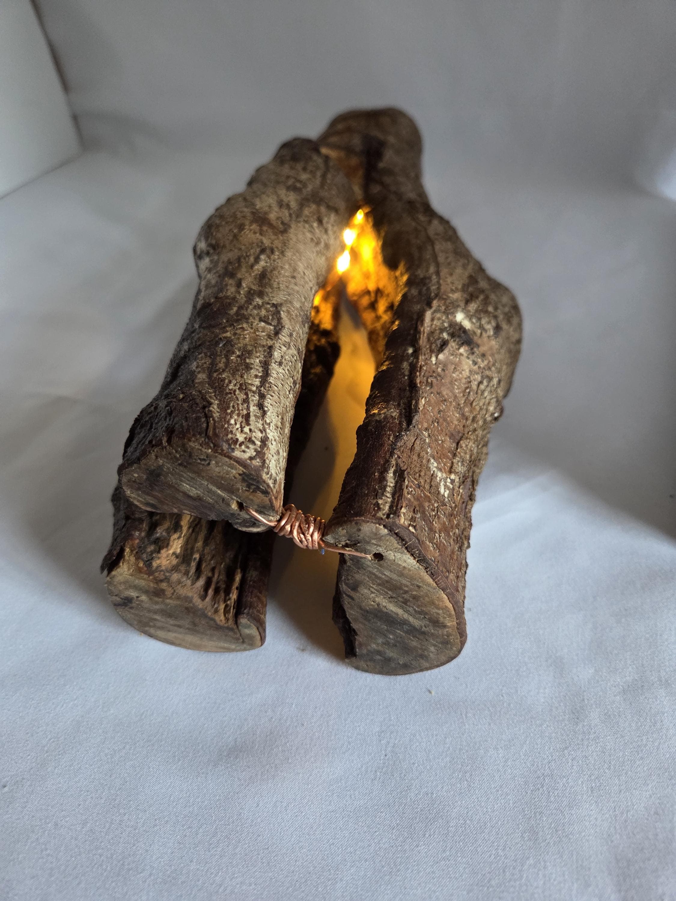 Tealight Holder with Fairy Lights , Hazel, made in Wotton-under-Edge, Gloucestershire, by Bough & Burrow - View 6