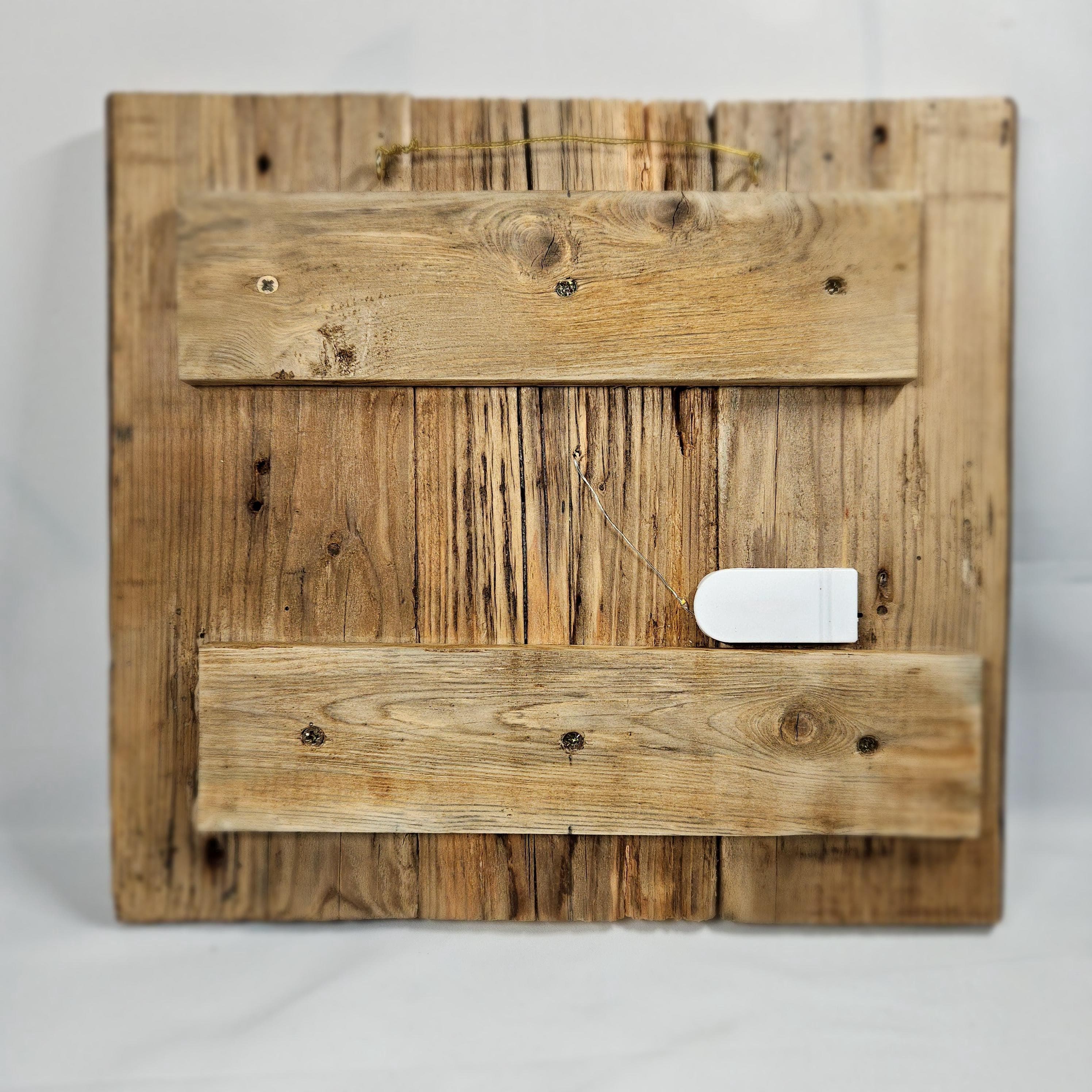 Wooden Wall Art wood decor featuring Heart Design and Pyrography Gonk & Flowers Detail, Rustic Wall Art, Wood Decor, Mother's Day Gift, made in Wotton-under-Edge, Gloucestershire, by Bough & Burrow - View 10