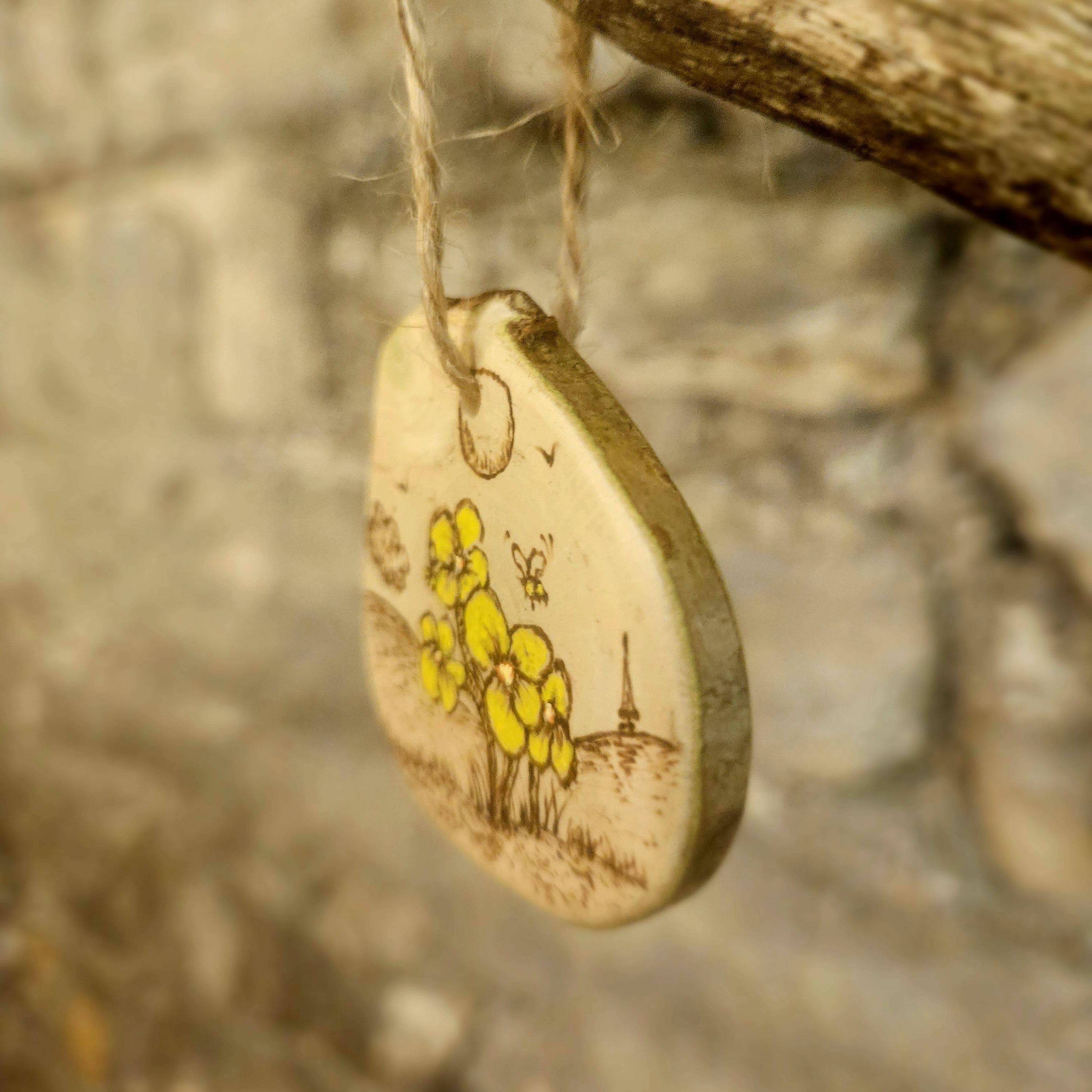 Whimsical Wooden Ornament Spring Flowers Landscape Ideal Mother's Day Gift, made in Wotton-under-Edge, Gloucestershire, by Bough & Burrow - View 3