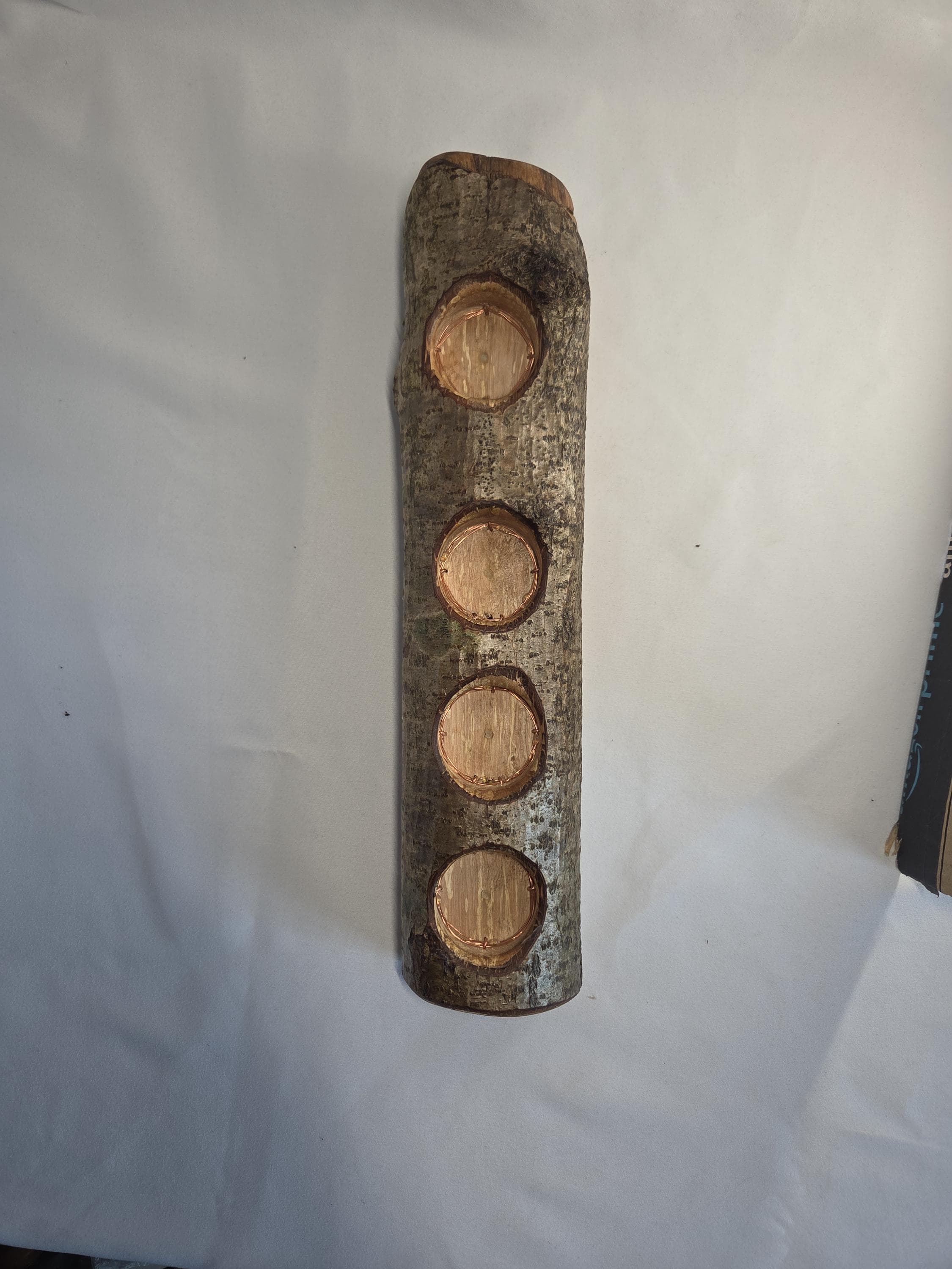 Rustic Tealight Holder with Fairy Lights, made in Wotton-under-Edge, Gloucestershire, by Bough & Burrow - View 4