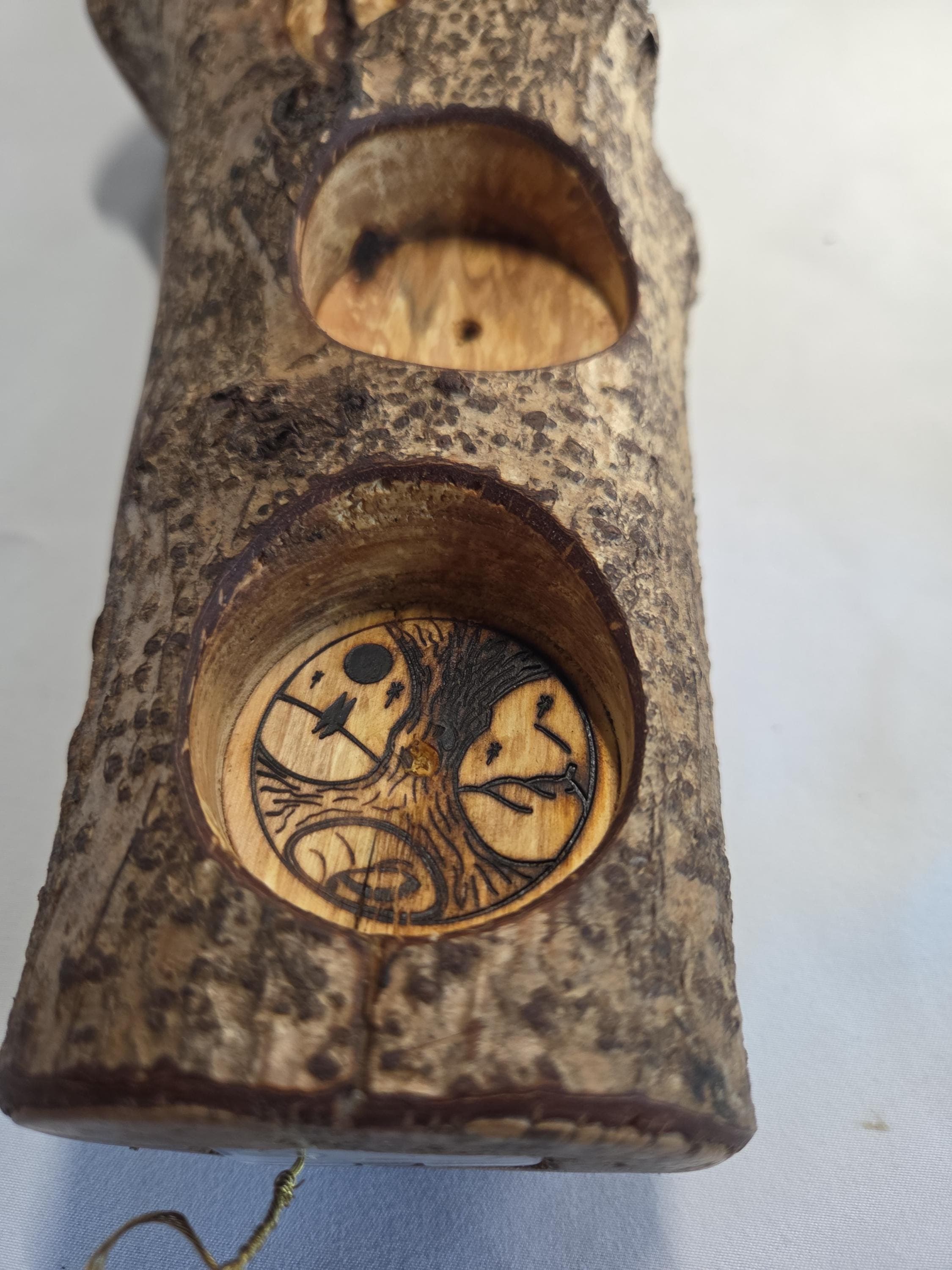 Tealight Holder with Fairy Lights , Hazel, made in Wotton-under-Edge, Gloucestershire, by Bough & Burrow - View 9