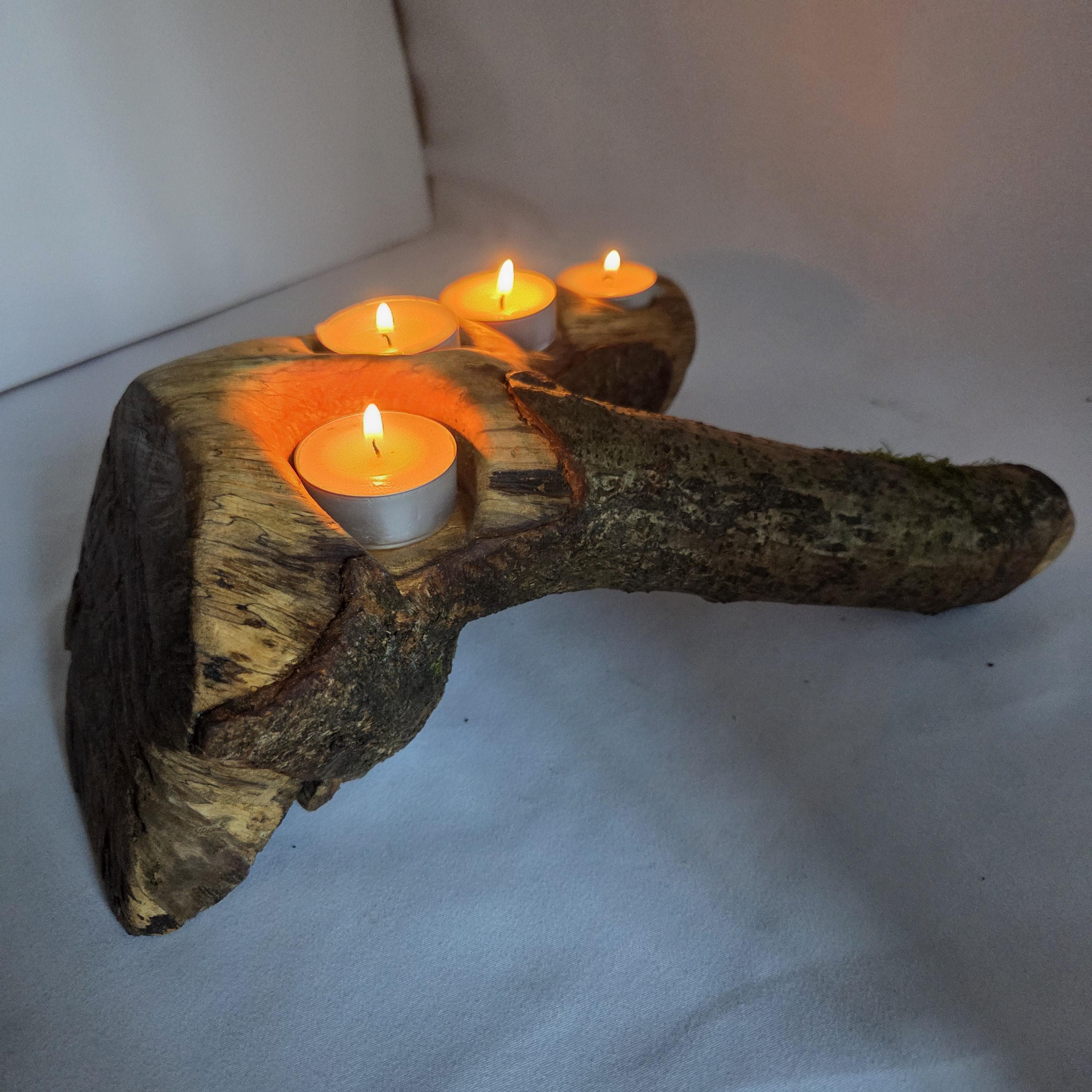 Rustic Tealight Holder, made in Wotton-under-Edge, Gloucestershire, by Bough & Burrow - View 6