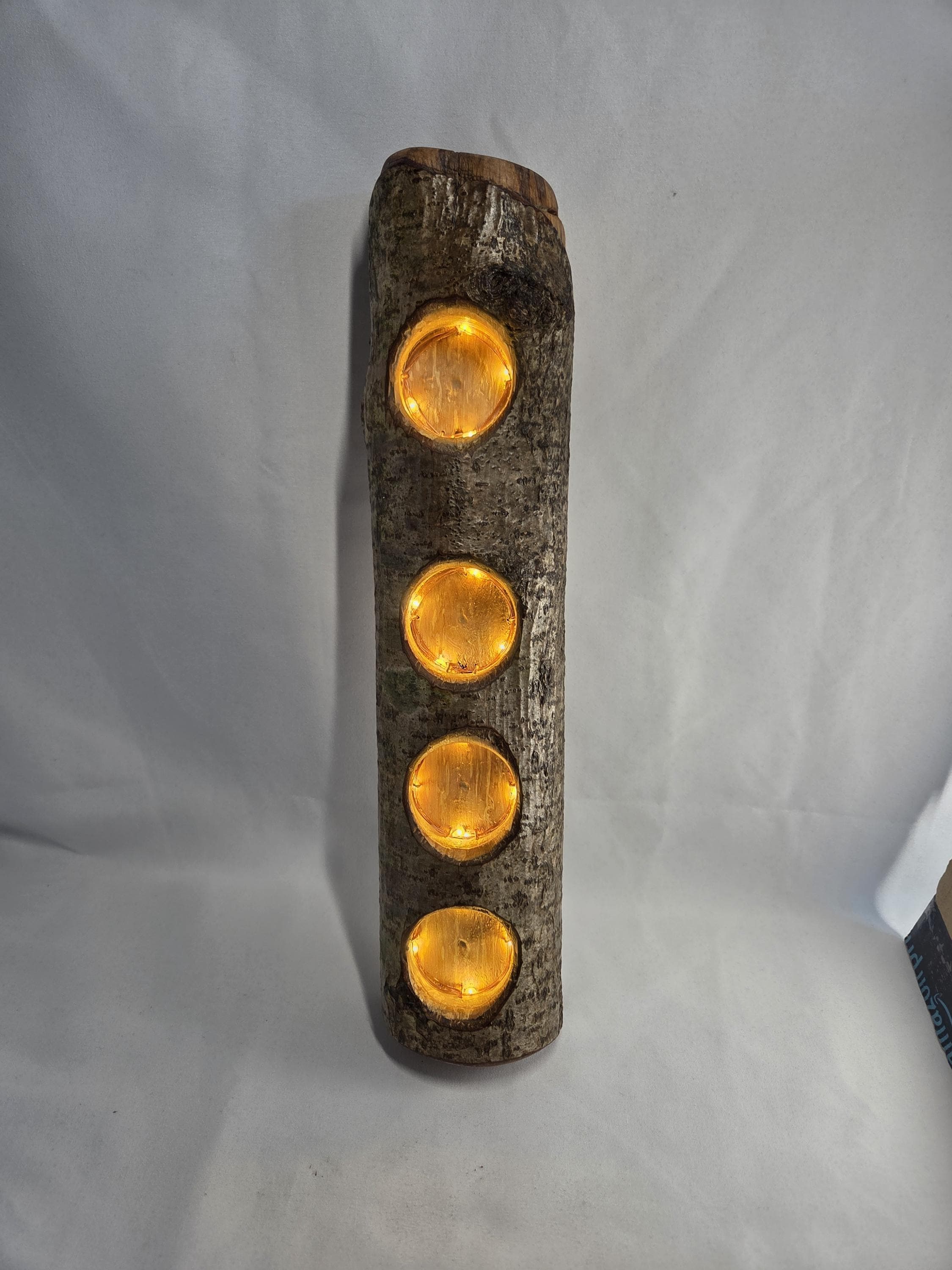 Rustic Tealight Holder with Fairy Lights, made in Wotton-under-Edge, Gloucestershire, by Bough & Burrow - View 7